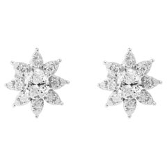 GIA Report Certified 0.8 Carats Oval E VS Natural Diamond Halo Stud Earrings