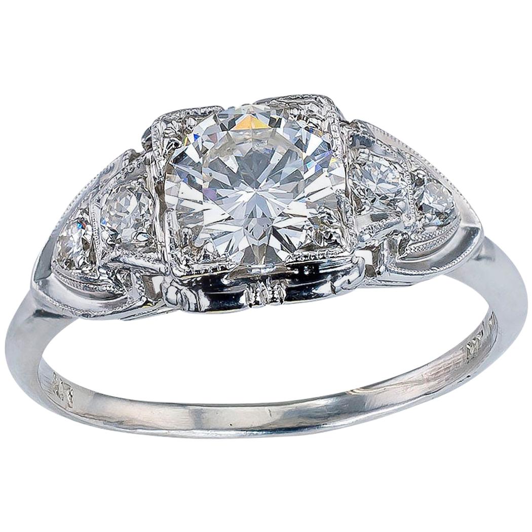 GIA Report Certified 0.83 Carat Diamond Solitaire Platinum Engagement Ring