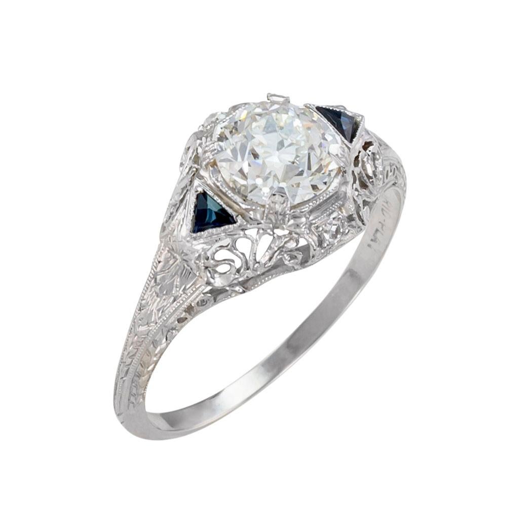 GIA report certified 0.87-carat old European-cut diamond and platinum, Art Deco engagement ring circa 1925.

The facts you want to know are listed below.  Read on.  It is all remarkably short, simple, and clear.

Contact us right away if you have
