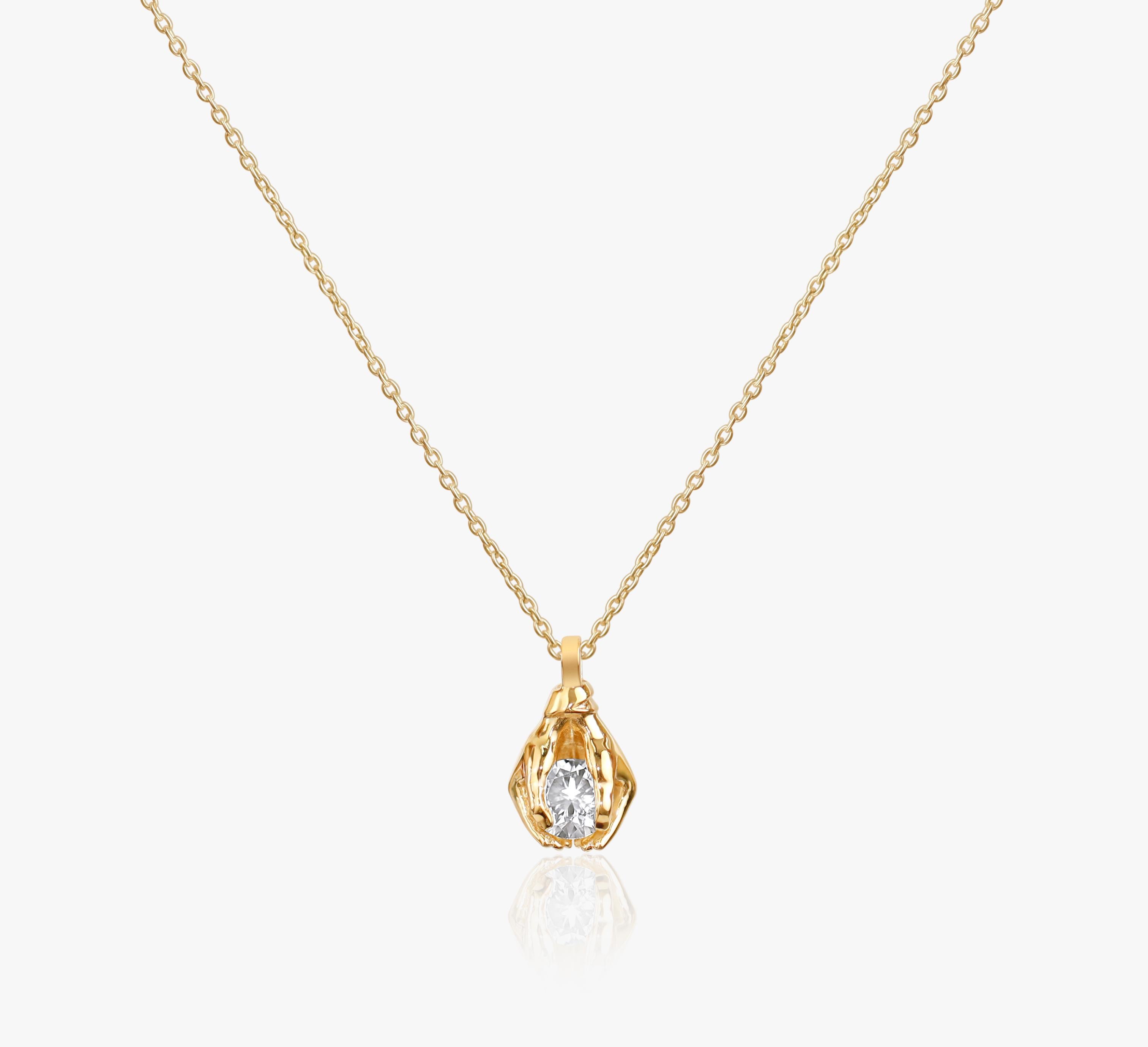 GIA Report Certified 1 Carat D Flawless Round Cut Diamond Pendant Necklace

Available in 18k Yellow gold.

Same design can be made also with other custom gemstones per request.

Product details:

- Solid gold 18k yellow 

- Main stone - approx. 1
