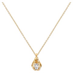 GIA Report Certified 1 Carat D Flawless Round Cut Diamond Pendant Necklace