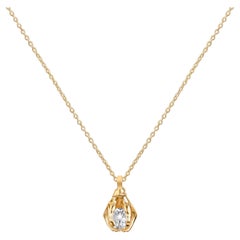GIA-Certified 1.00ct Round-Cut Flawless Diamond Solitaire Pendant in 18K Gold