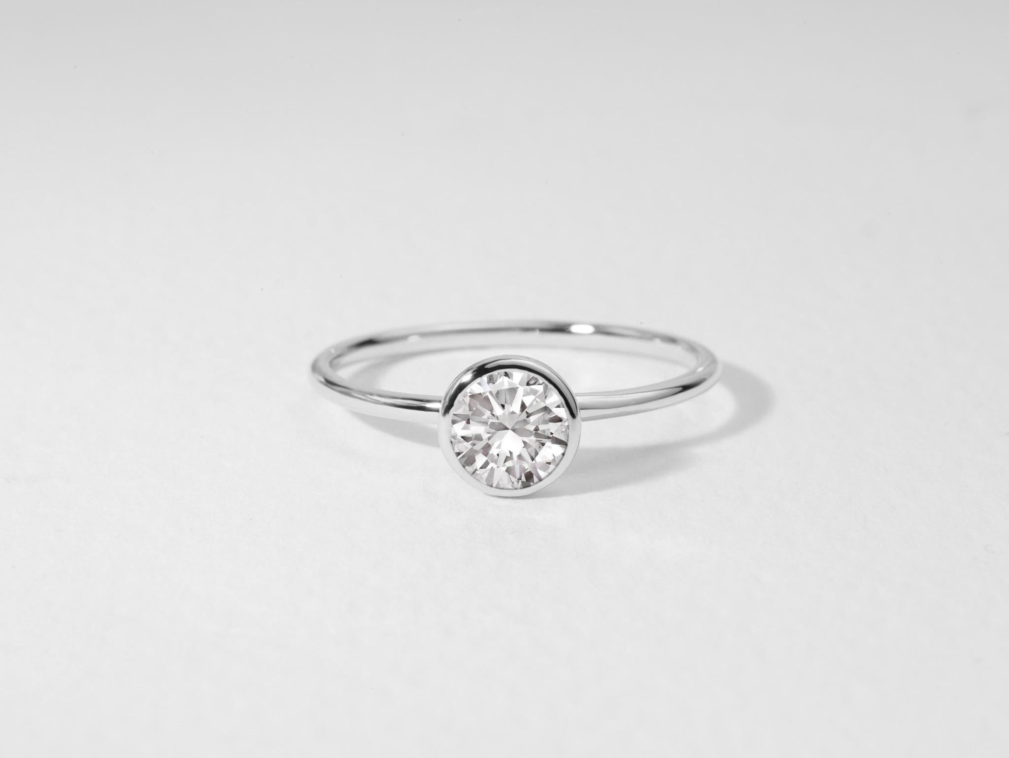 Princess Cut GIA Report Certified 1 carat D IF Round Cut Solitaire Engagement Ring White Gold For Sale