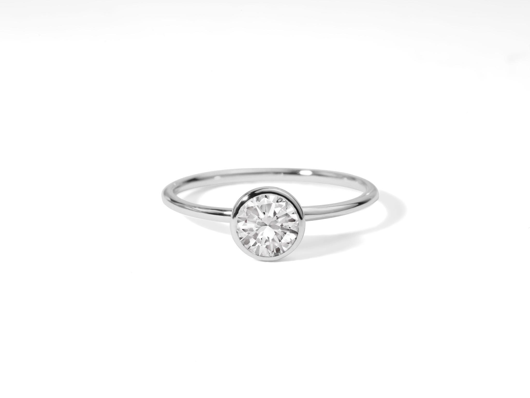 GIA Report Certified 1 carat D IF Round Cut Solitaire Engagement Ring White Gold In New Condition For Sale In Jaipur, RJ
