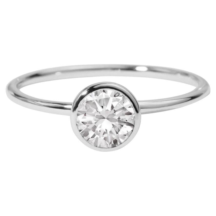 GIA Report Certified 1 carat D IF Round Cut Solitaire Engagement Ring White Gold For Sale