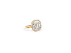 GIA Certified 1ct Emerald-Cut Diamond Halo Engagement Ring in 18K White Gold