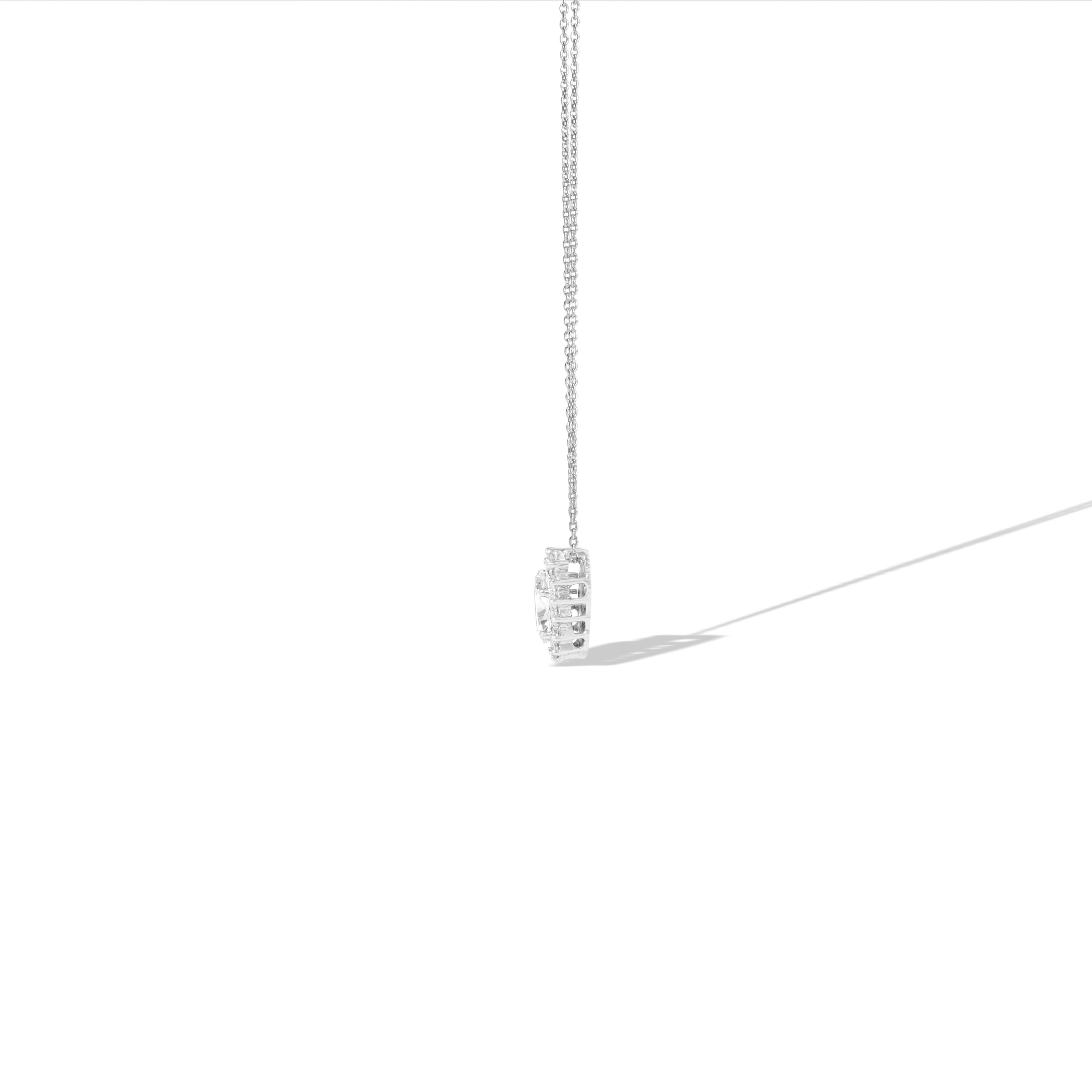 Women's GIA Report Certified 1 Carat Oval Cut E VVS Diamond Halo Pendant Necklace For Sale