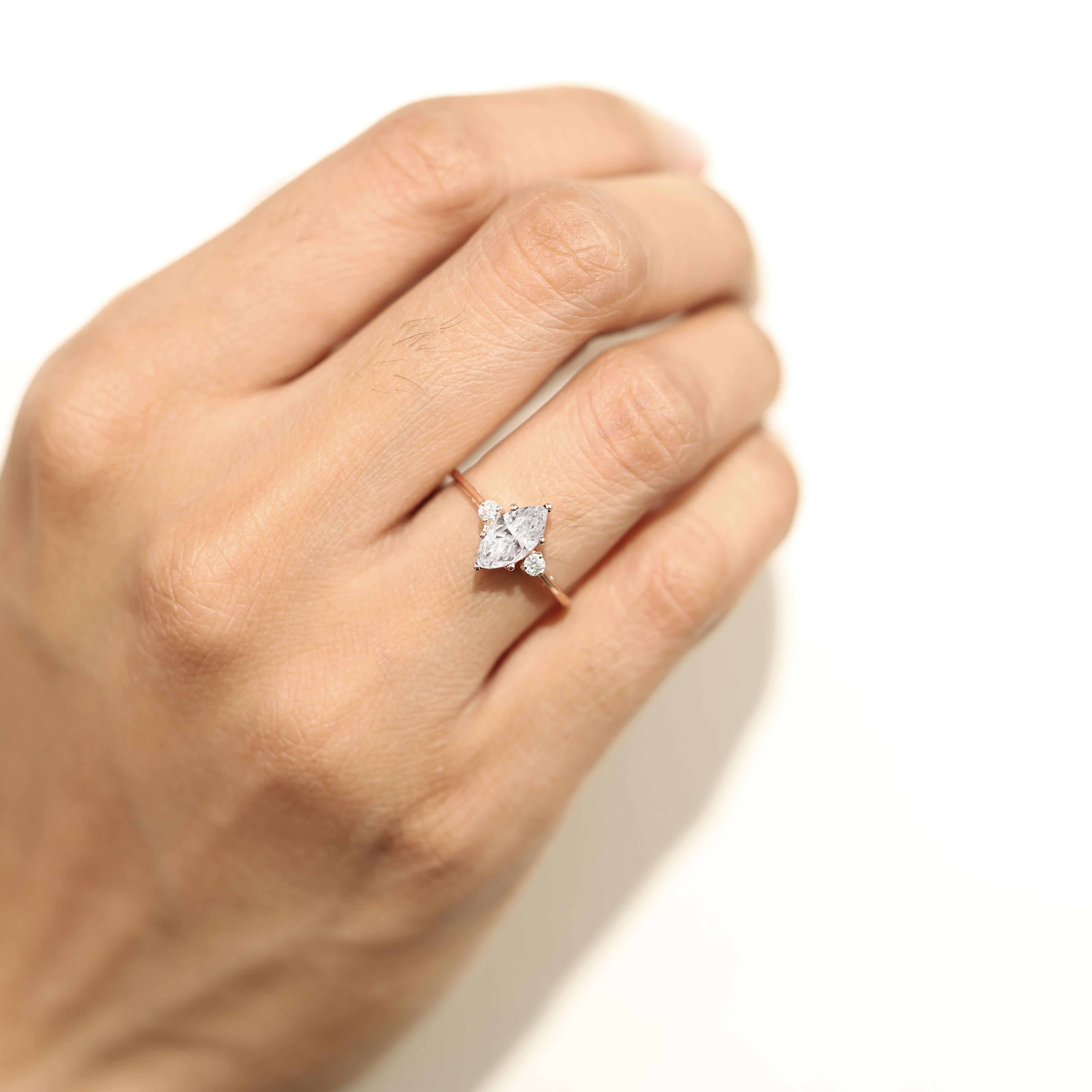 GIA Report Certified 1 Carat Marquise Diamond Halo Ring in 18k Gold  

Available in 18k Yellow gold.

Same design can be made also with other custom gemstones per request.

Product details:

- Solid gold (18k Yellow)

- Main stone - GIA Report