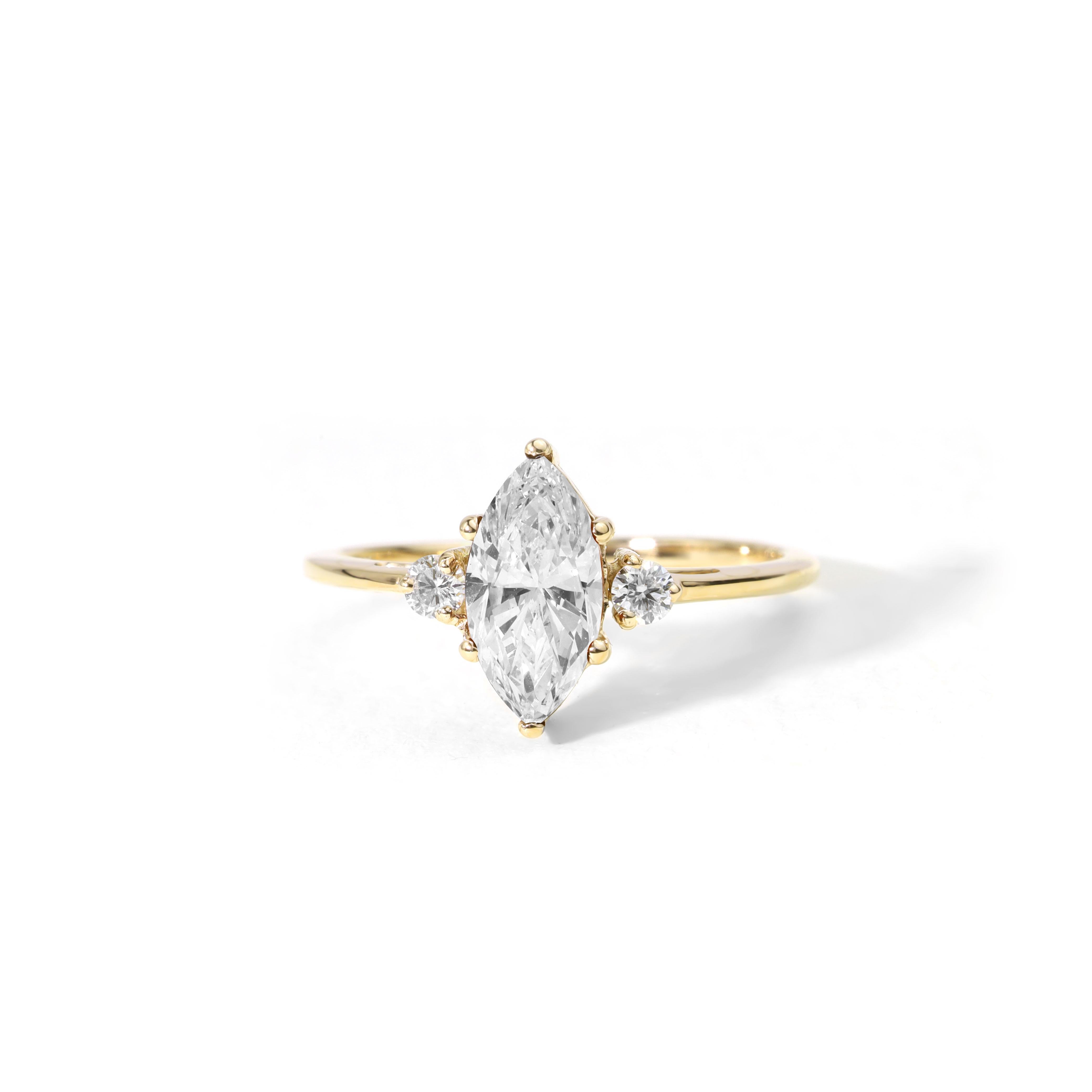 Men's GIA Report Certified 1 Ct Marquise E VVS Diamond Halo Ring in 18k Yellow Gold For Sale