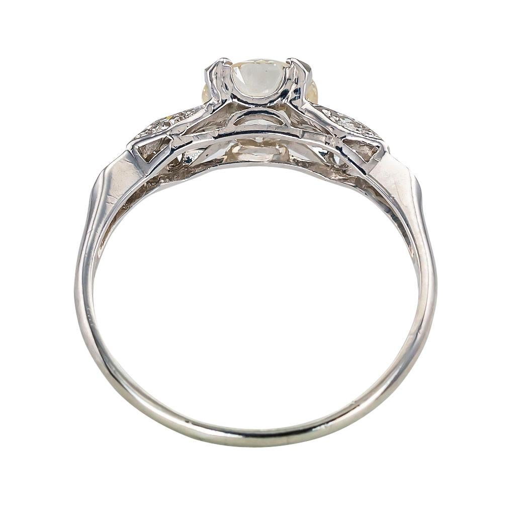 Women's GIA Report Certified 1.03 Carat Diamond Platinum Engagement Ring