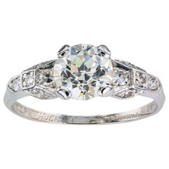 GIA Report Certified 1.03 Carat Diamond Platinum Engagement Ring