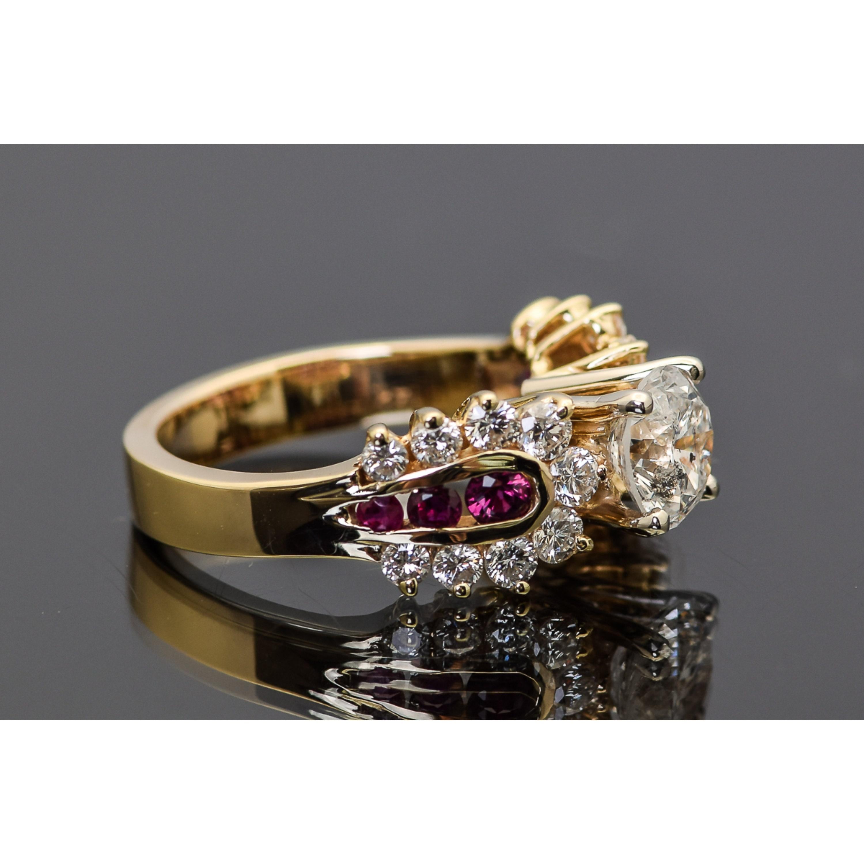 For Sale:  Certified 2.43 Carat Diamond Ruby Art Deco Style Engagement Ring in 18K Gold 3