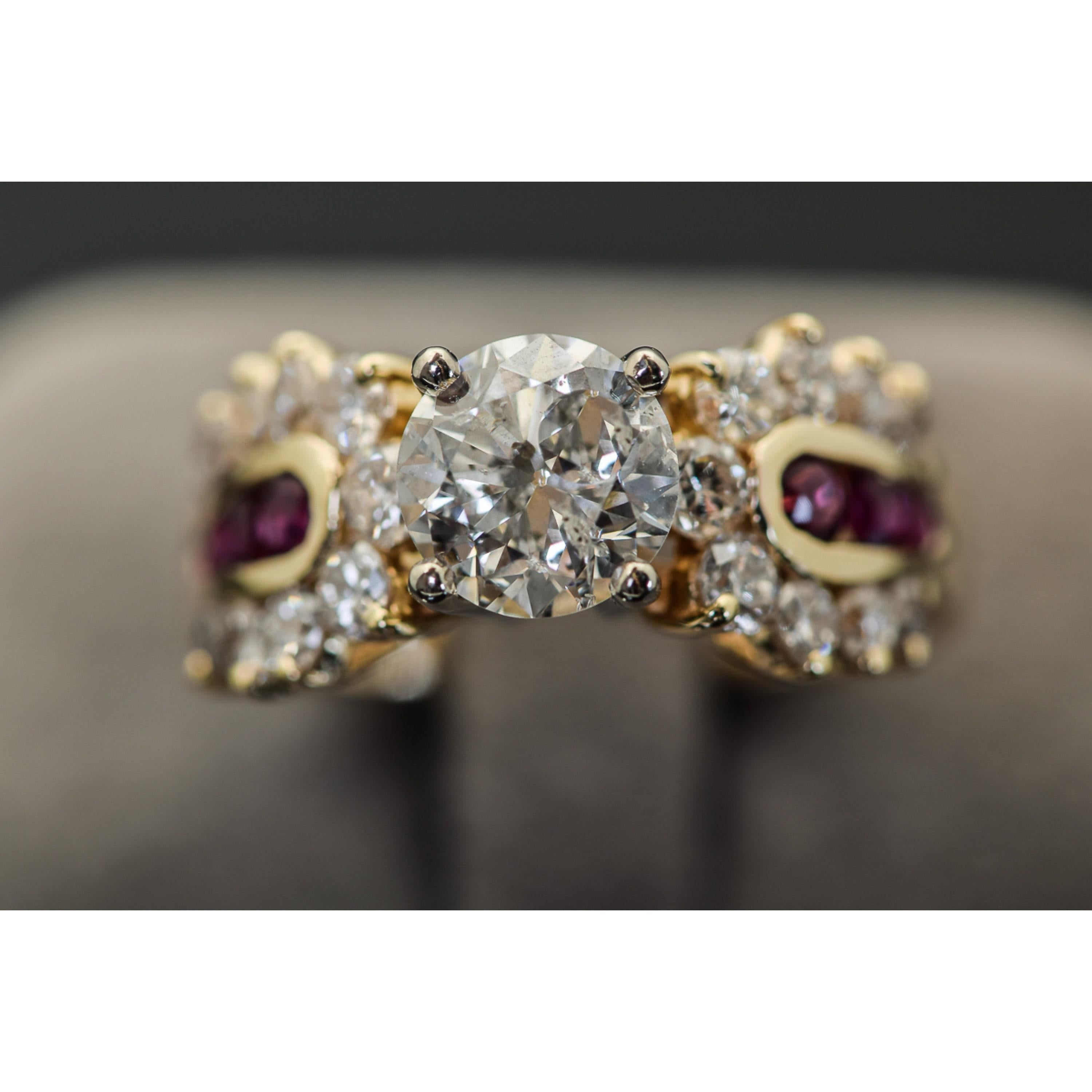 For Sale:  Certified 2.43 Carat Diamond Ruby Art Deco Style Engagement Ring in 18K Gold 5
