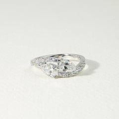 GIA-Certified 1.5ct Toi et Moi Pear-Cut Diamond Engagement Ring in 18K WhiteGold