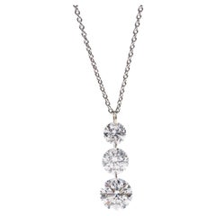 GIA Report Certified 1.7 Carat E VVS1 Round Cut Diamond Drilled Pendant Necklace