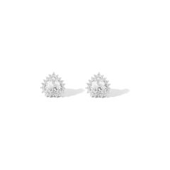 GIA Certified 1.80 ct Heart‑Cut Diamond Halo Stud Earrings in 18K White Gold