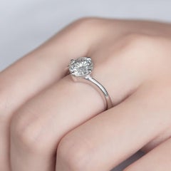 Certified 2 Carat Diamond White Gold Engagement Ring Solitaire Ring Bridal Ring