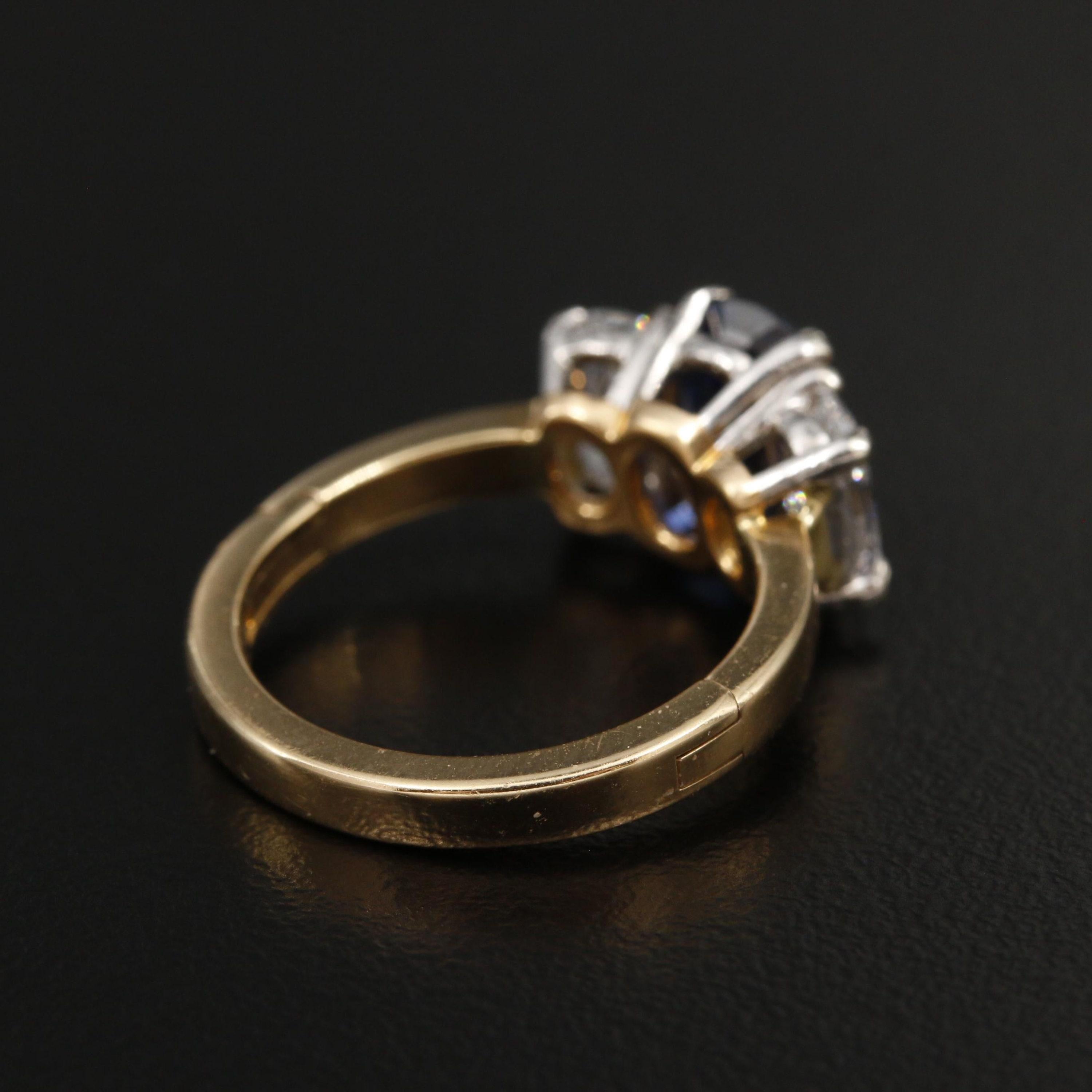 For Sale:  MInimalist 2.02 Carat Sapphire and Diamond Yellow Gold Engagement Ring  4