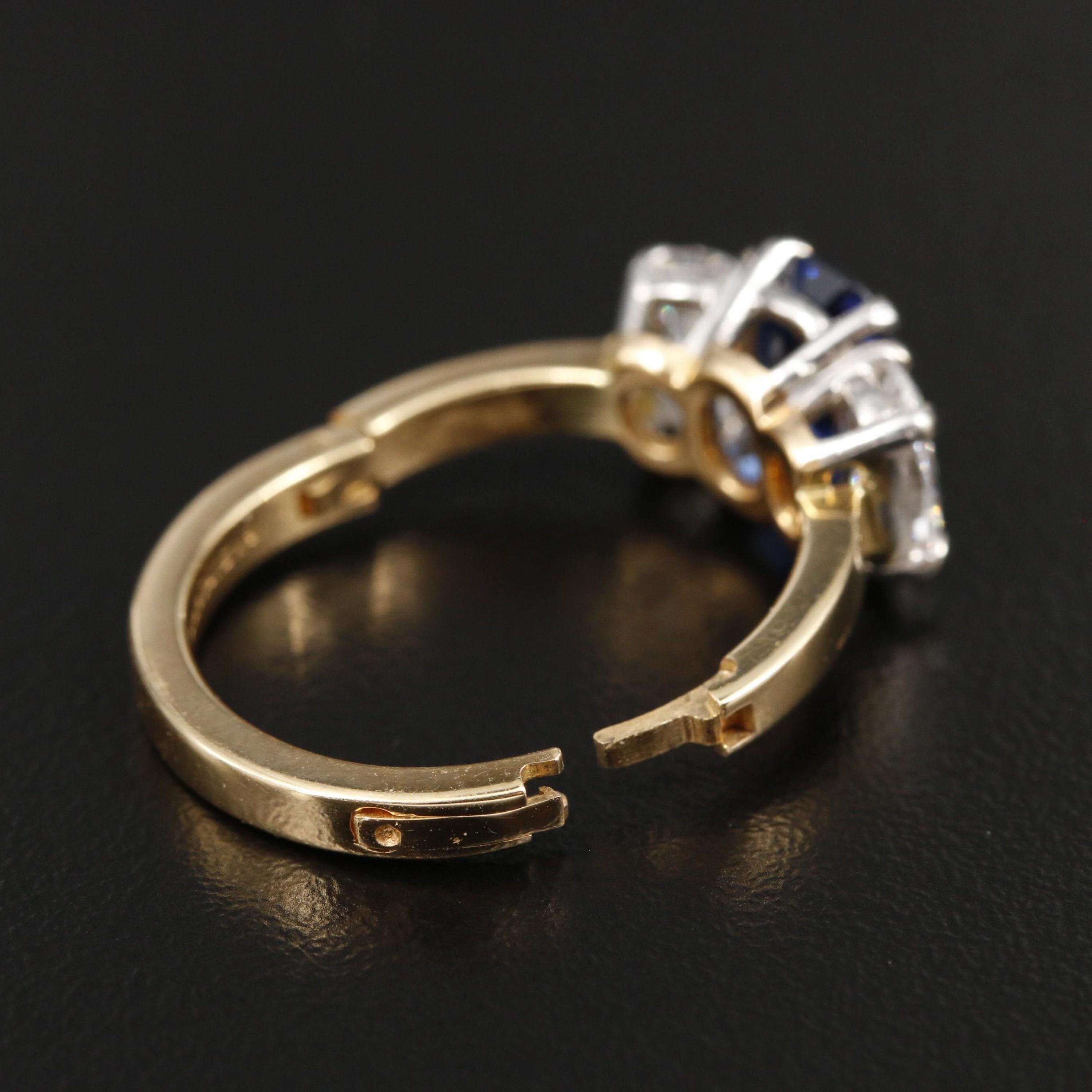 For Sale:  MInimalist 2.02 Carat Sapphire and Diamond Yellow Gold Engagement Ring  5