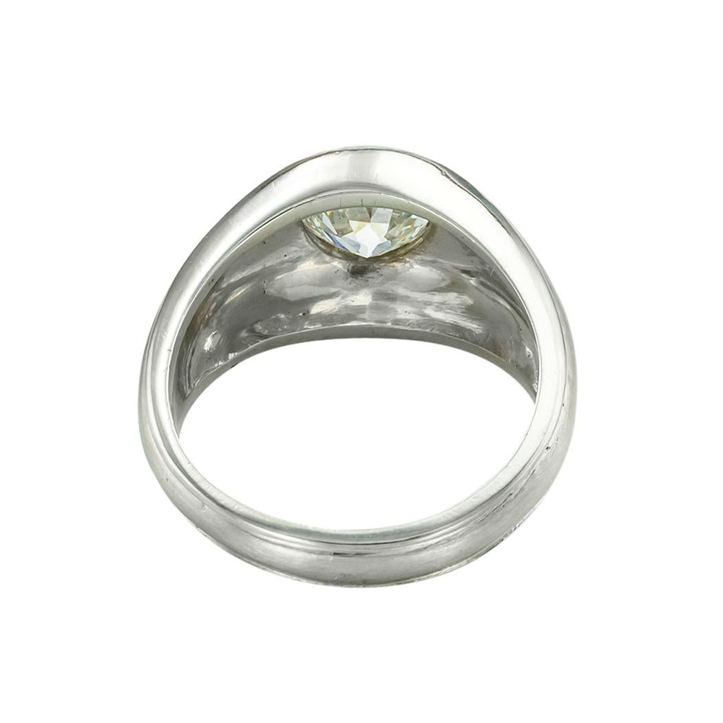 GIA Report Certified 2.07 Carats Diamond Platinum Ring Size 9.75 1