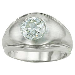 GIA Report Certified 2.07 Carats Diamond Platinum Ring Size 9.75