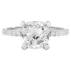 Rapporto GIA Certificato 2,5 Carati F VS Taglio Cuscino Diamante 18k Anello di fidanzamento