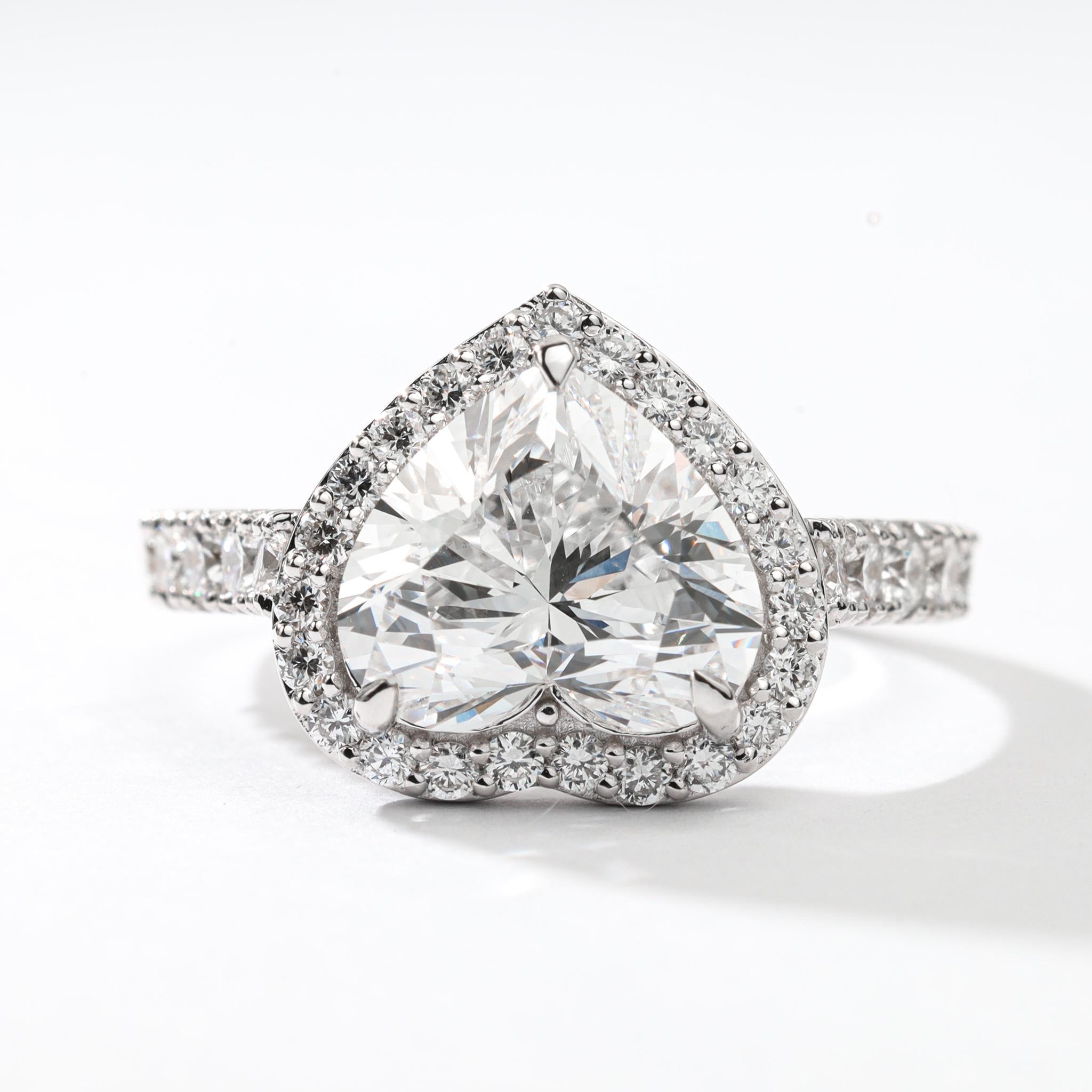GIA Report Certified Cushion Cut F VS Diamond Double Halo Ring 18k White Gold  

Available in 18k White gold.

Same design can be made also with other custom gemstones per request.

Product details:

- Solid gold (18k White)

- Main stone - GIA