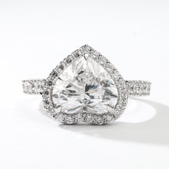 GIA-Certified 2.5ct Heart-Cut Diamond Halo Engagement Ring in 18K White Gold