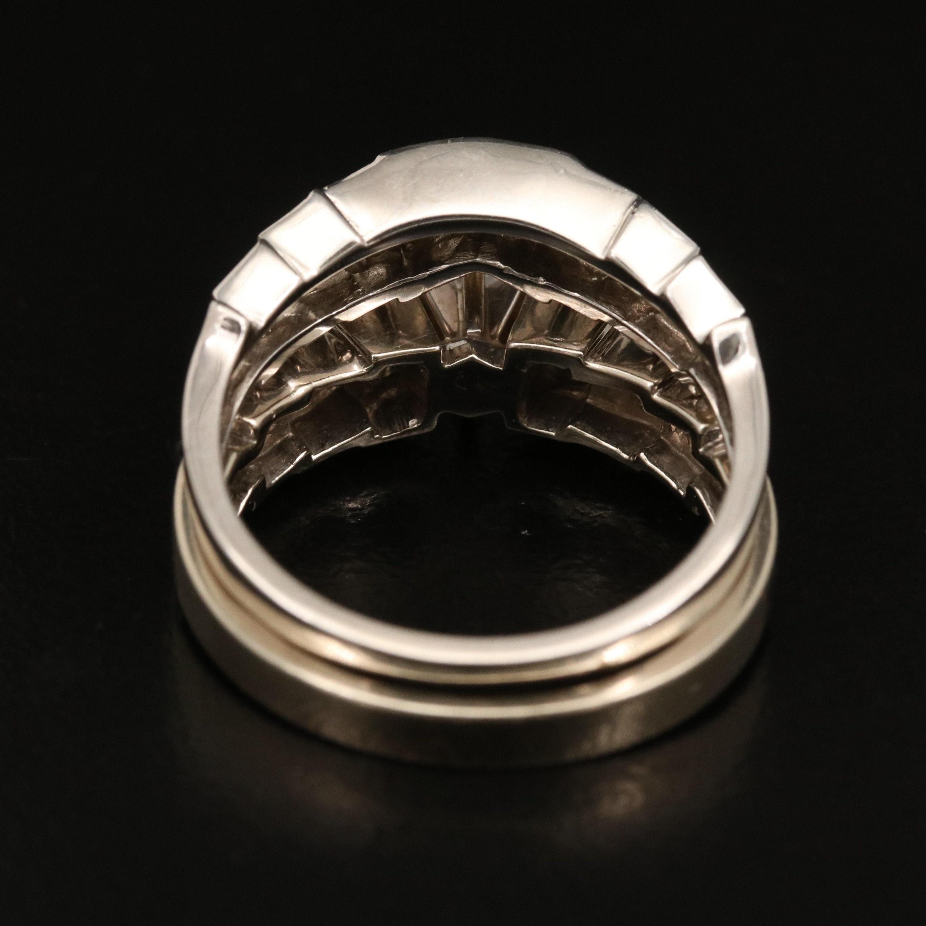 For Sale:  Natural 1.32 Carat Diamond White Gold Bridal Engagement Ring Set Wedding Ring 4