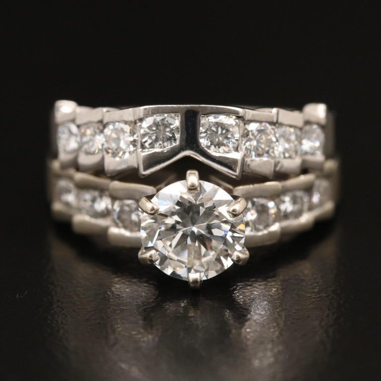 Customizable Natural 1.32 Carat Diamond White Gold Bridal Engagement