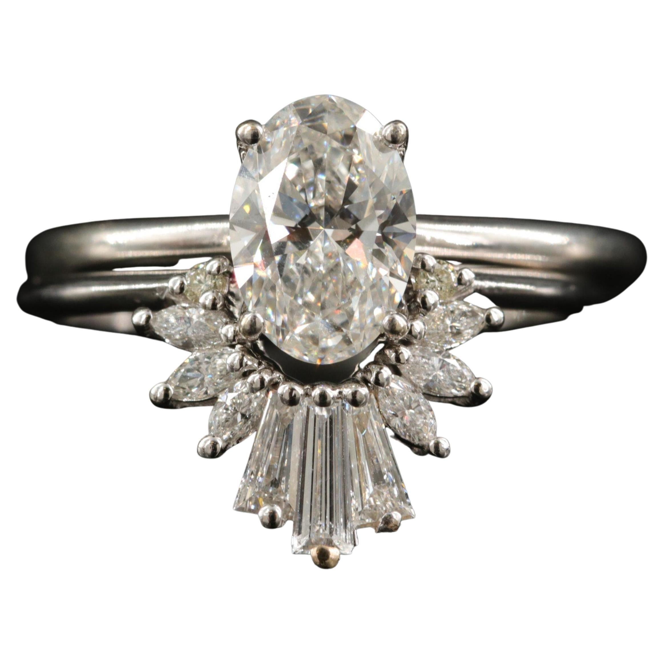 Customizable Certified 4 Carat Diamond White Gold Engagement Ring