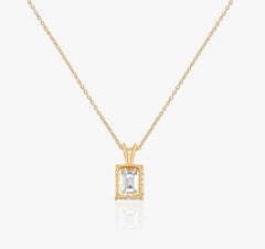 GIA Certified 3.5ct Emerald-Cut Diamond Solitaire Pendant in 18K Yellow Gold