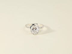 GIA Certified 3.5ct Oval-Cut Solitaire Diamond Ring in 18K White Gold  Signature