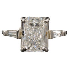 Certified 4 Carat Diamond White Gold Engagement Ring Bridal Ring Statement Ring