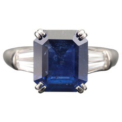 Verlobungsring mit drei Steinen, 4,96 Karat Saphir und Diamant aus Weigold