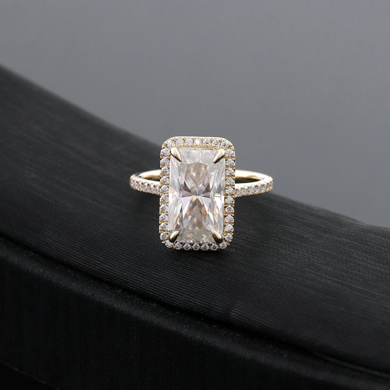 Customizable Certified 4 Carat Radiant Cut Diamond Engagement Ring ...