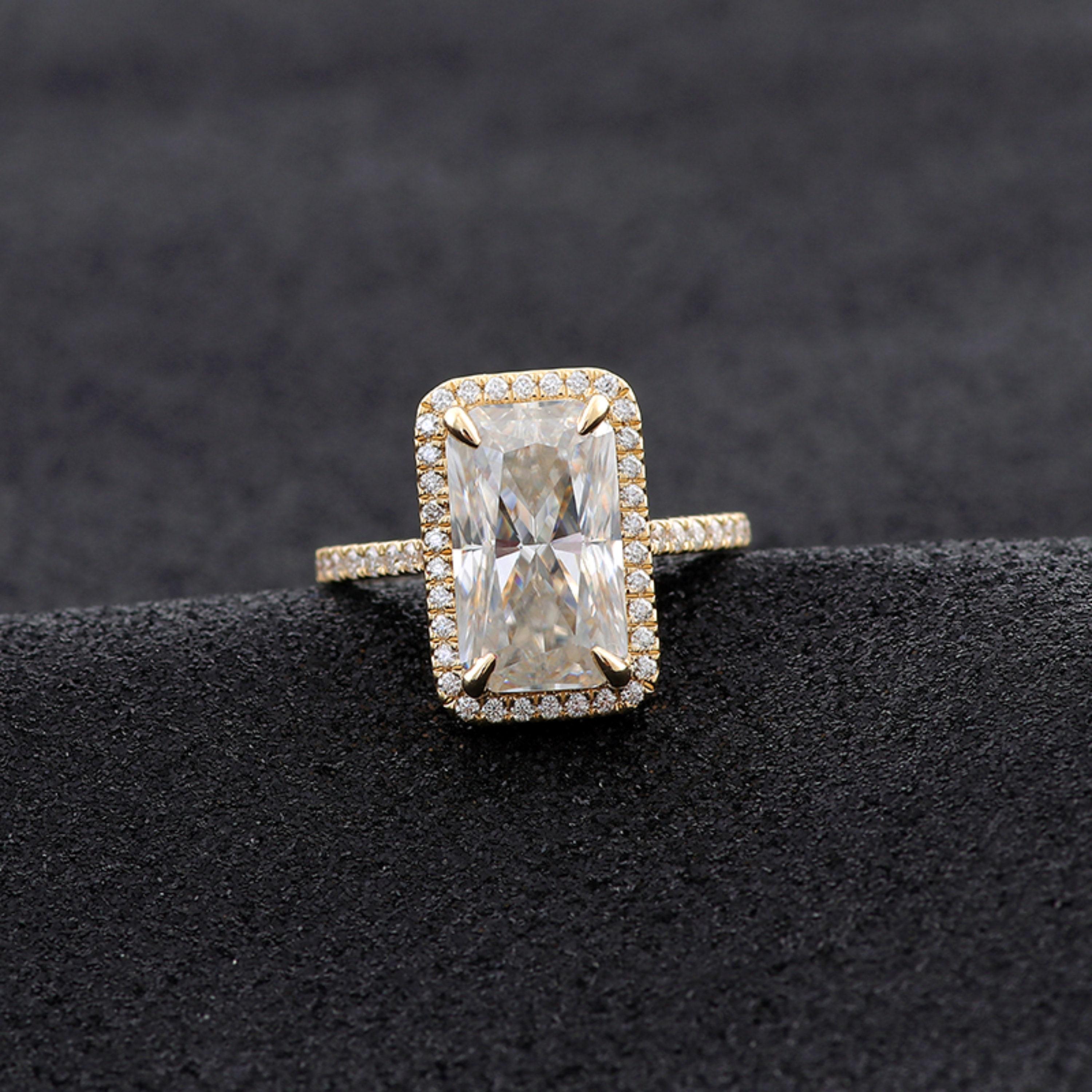 For Sale:  Certified 4 Carat Halo Radiant Cut Natural Diamond Engagement Ring in 18K Gold 5