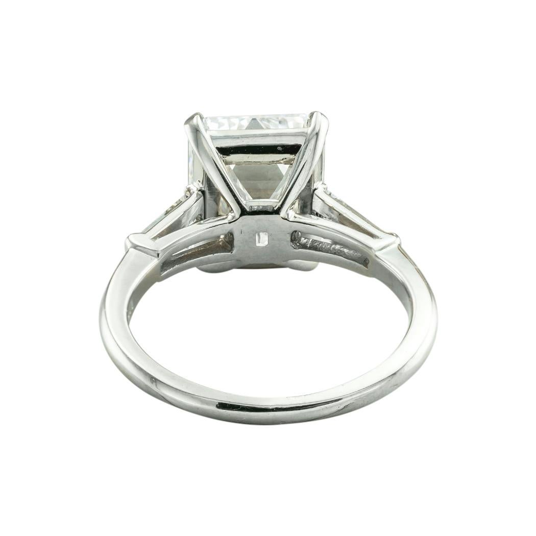 GIA Report Certified 5.31 Carat E VVS1 Emerald Cut Diamond Engagement Ring For Sale 1