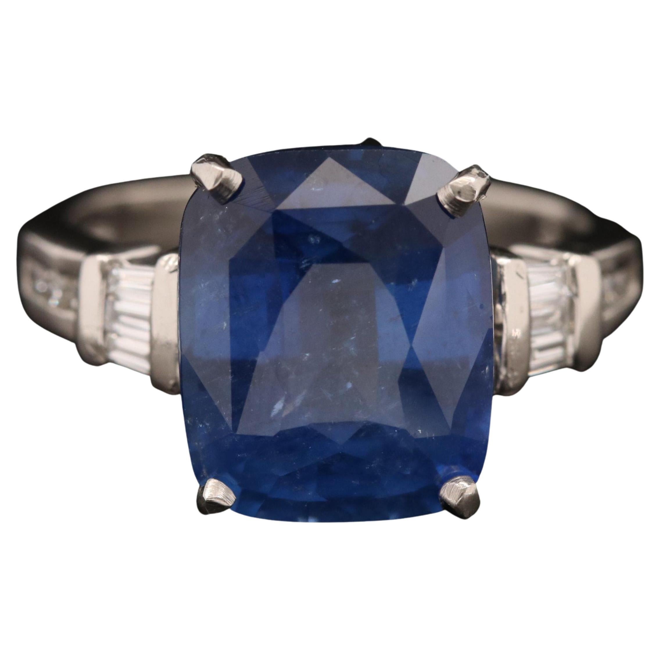 For Sale:  Certified 6 Carat Sapphire and Diamond White Gold Cocktail Ring