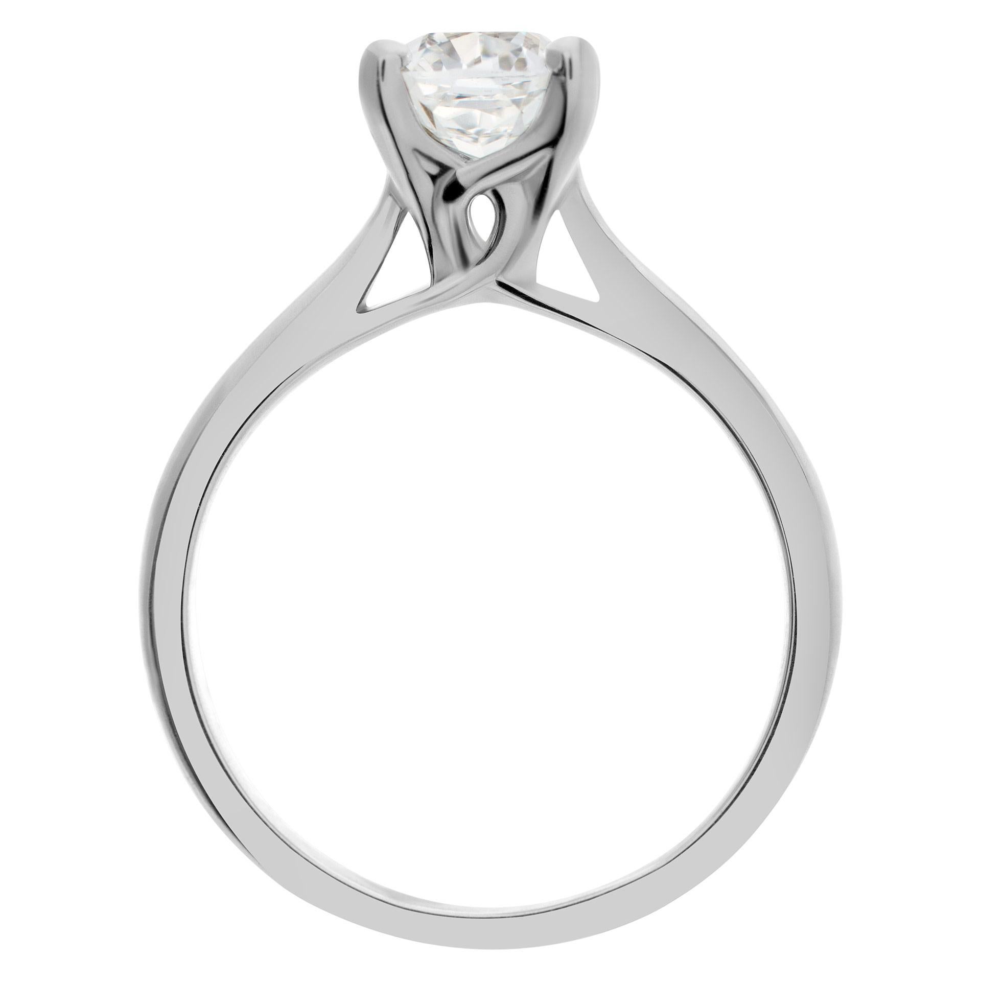 GIA report certified cushion brilliant cut diamond 1.55 carat (H color, VS2 clarity) ring set in an 18k white gold simple solitare. Size 7 This GIA report certified ring is currently size 7 and some items can be sized up or down, please ask! It