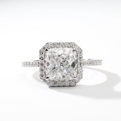 GIA Certified 3ct Cushion-Cut Diamond Solitaire Engagement Ring in 18K WhiteGold