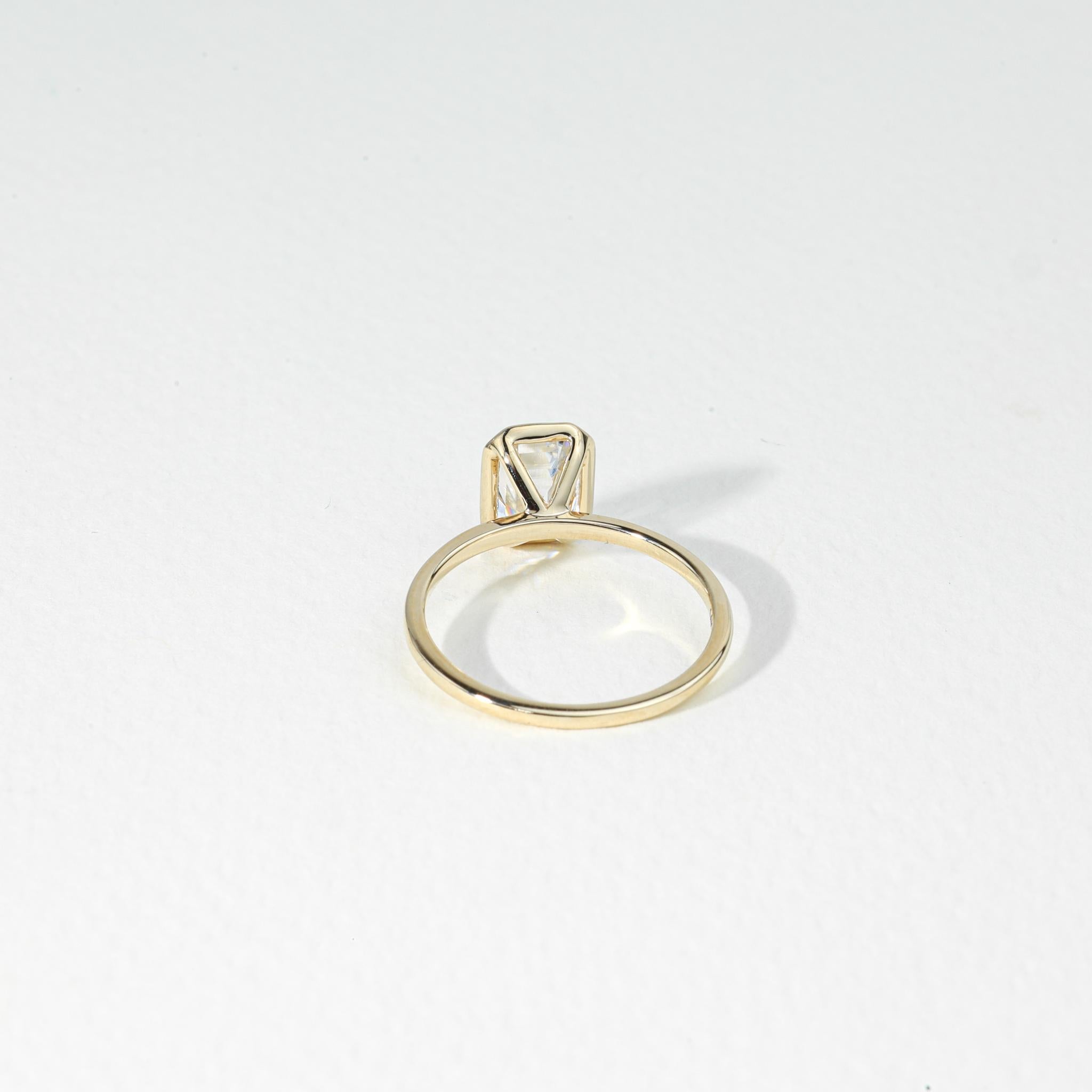 GIA-Bericht zertifizierter D VS 1 Karat Solitär-Diamant-Verlobungsring mit Smaragdschliff (Art déco) im Angebot
