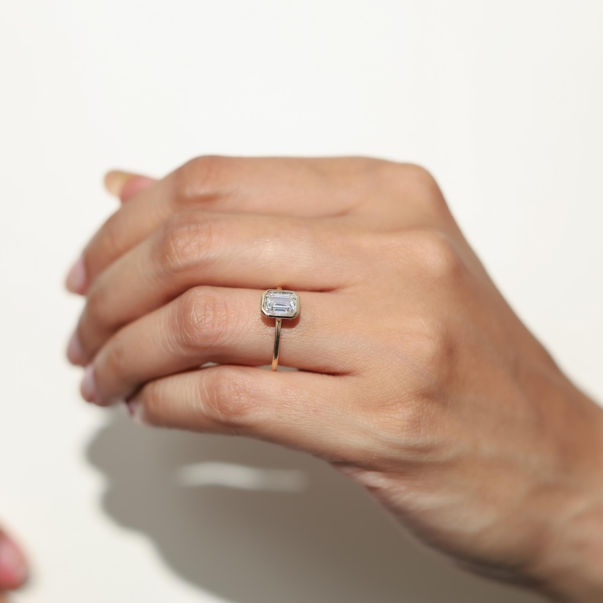GIA-Bericht zertifizierter D VVS 1 Karat Smaragdschliff Solitär Diamant-Verlobungsring im Angebot 3