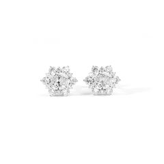 GIA Certified 1.6ct Oval-Cut Diamond Halo Stud Earrings in 18K White Gold