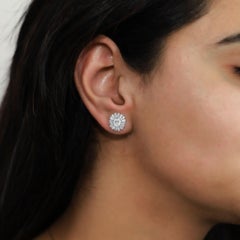 GIA Certified 1.5ct Oval-Cut Diamond Halo Earrings in 18K White Gold – Radiant