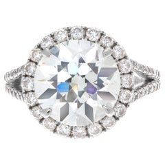 GIA Report Certified Diamond Ring 4.39 Carat 'K Color, VVS2 Clarity' Set in 18k