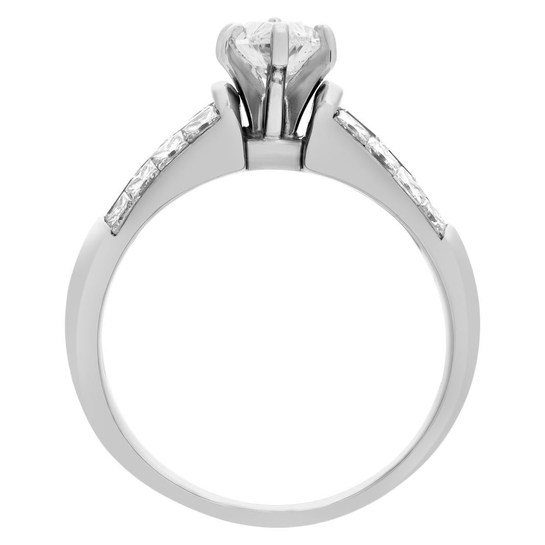 Marquise Cut GIA Report Certified Diamond Ring Set in 18k White Gold For Sale