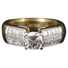 Certified Diamond Yellow Gold Engagement Ring Wedding Ring Statement Ring