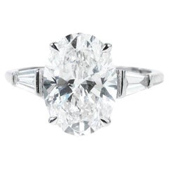 GIA Report Certified G VS 3 Carat Oval Cut Diamond Engagement Ring