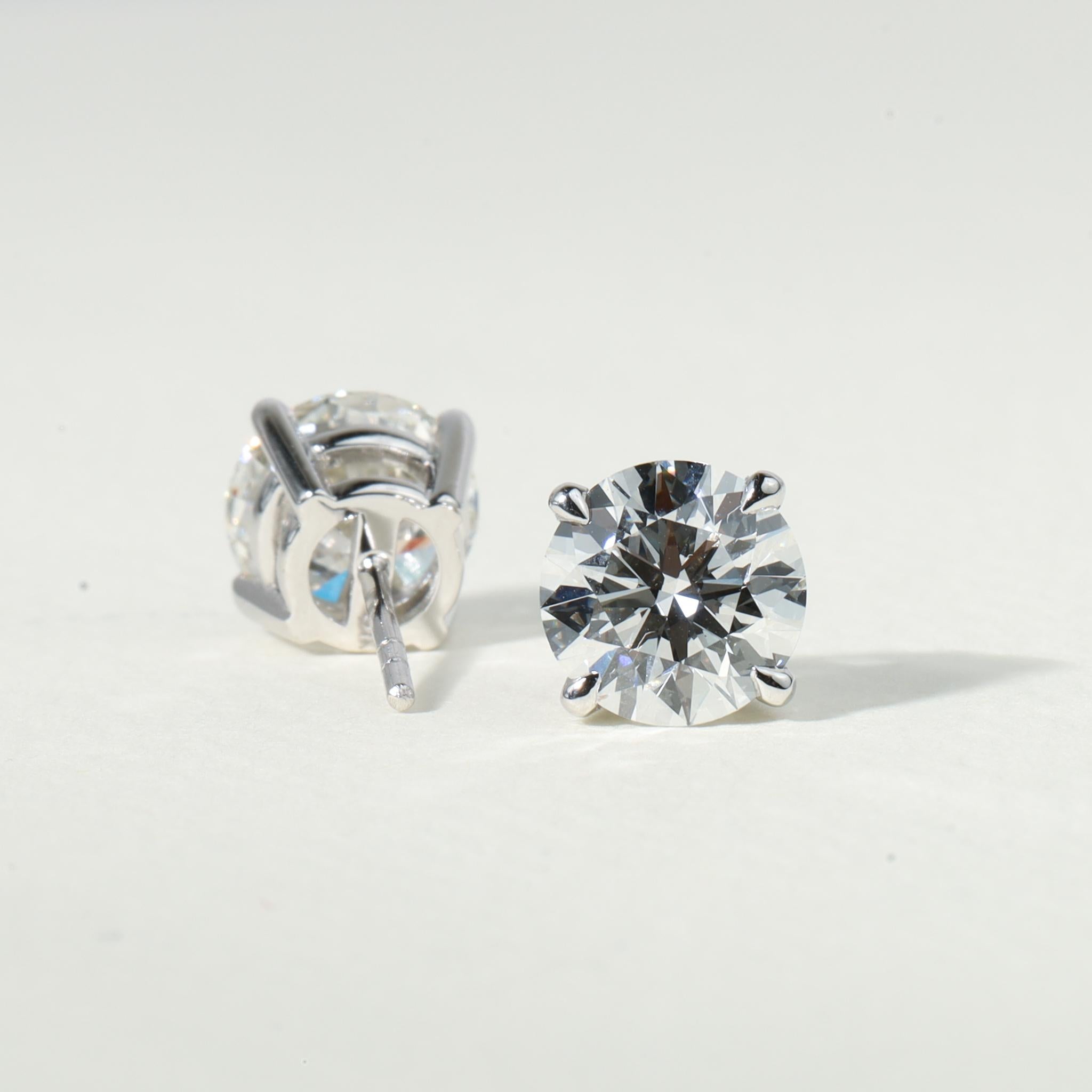 GIA Report Certified G VS 4 TCW Diamond Round Cut Stud Earrings for her For Sale 4